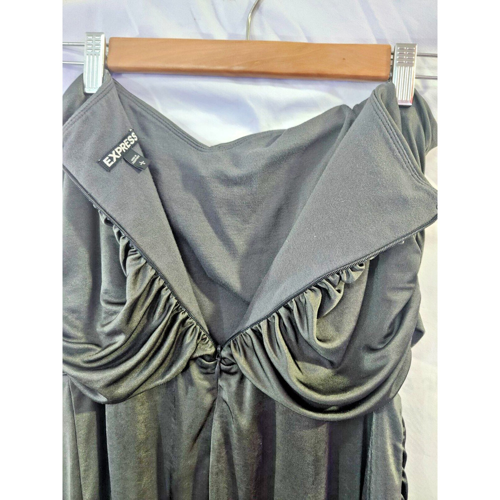 Express Womens Strapless Formal Silver Cocktail Dress Size Large image 2
